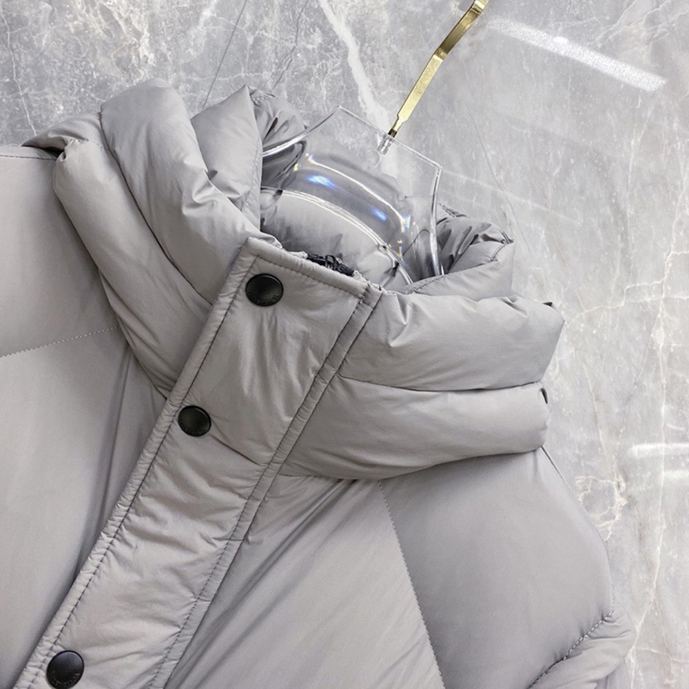 Balenciaga Grey Double B Embossed Hooded Down Jacket - Picture 4 of 9